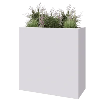 Donica poliestrowa - Prostokąt - 100 x 40 x 100 cm - RAL9010 matowy (biały) - Z dnem