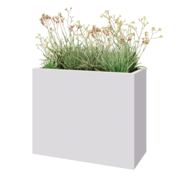 Donica poliestrowa - Prostokąt - 100 x 40 x 80 cm - RAL9010 matowy (biały) - Z dnem