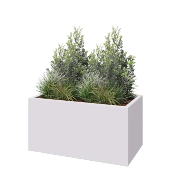 Donica poliestrowa - Prostokąt - 100 x 50 x 50 cm - RAL9010 matowy (biały) - Z dnem