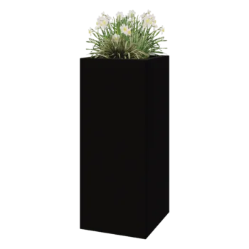 Donica poliestrowa - Kwadrat - 50 x 50 x 120 cm - RAL9005 matowy (czarny) - Z dnem