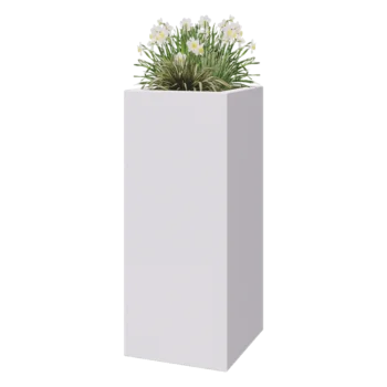 Donica poliestrowa - Kwadrat - 50 x 50 x 120 cm - RAL9010 matowy (biały) - Z dnem