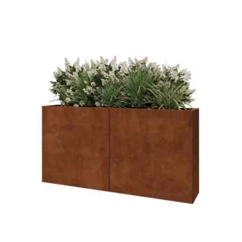Donica XXL ze stali corten - Prostokątne - 160 x 30 x 80 cm - Bez płyty dolnej