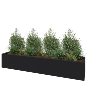 Donica poliestrowa - Prostokąt - 230 x 50 x 40 cm - RAL7021 matowy (czarny szary) - Z dnem