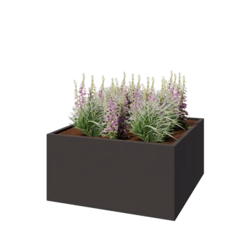 Stalowa donica - Kwadratowe - 120 x 120 x 60 cm - RAL7016 matowy (szary antracyt) - Bez płyty dolnej