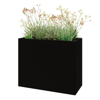 Donica poliestrowa - Prostokąt - 100 x 40 x 80 cm - RAL9005 matowy (czarny) - Z dnem