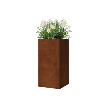 Donica ze stali corten - Kwadratowe - 40 x 40 x 80 cm - Bez płyty dolnej