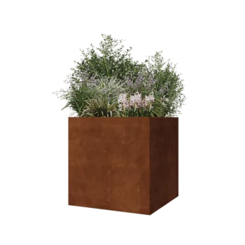 Donica ze stali corten - Kwadratowe - 70 x 70 x 70 cm - Bez płyty dolnej