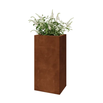 Donica ze stali corten - Prostokątne - 40 x 30 x 80 cm - Bez płyty dolnej