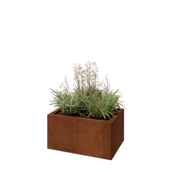 Donica ze stali corten - Prostokątne - 60 x 40 x 30 cm - Bez płyty dolnej
