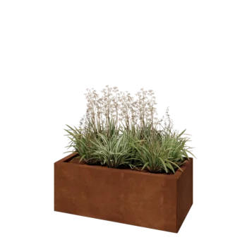 Donica ze stali corten - Prostokątne - 80 x 40 x 30 cm - Bez płyty dolnej