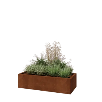 Donica ze stali corten - Prostokątne - 120 x 50 x 30 cm - Bez płyty dolnej