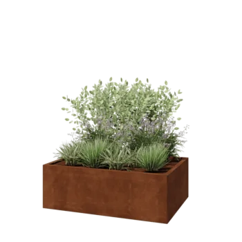 Donica ze stali corten - Prostokątne - 120 x 80 x 40 cm - Bez płyty dolnej