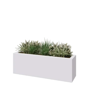Donica poliestrowa - Prostokąt - 120 x 30 x 40 cm - RAL9010 matowy (biały) - Z dnem