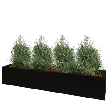 Donica poliestrowa - Prostokąt - 230 x 50 x 40 cm - RAL9005 matowy (czarny) - Z dnem