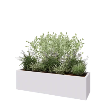 Donica poliestrowa - Prostokąt - 150 x 40 x 40 cm - RAL9010 matowy (biały) - Z dnem
