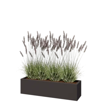 Stalowa donica - Prostokątne - 120 x 30 x 30 cm - Inny kolor RAL - Z płytą dolną