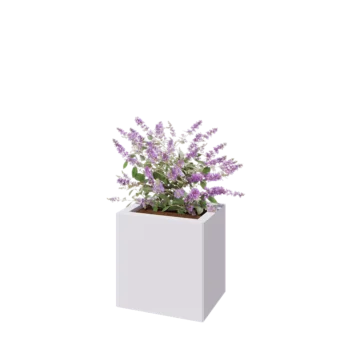 Stalowa donica - Prostokątne - 40 x 30 x 40 cm - RAL9010 matowy (biały) - Bez płyty dolnej