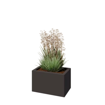 Stalowa donica - Prostokątne - 50 x 30 x 30 cm - RAL7016 matowy (szary antracyt) - Z płytą dolną