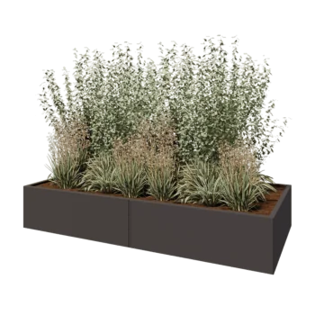 Stalowa donica XXL - Prostokątne - 240 x 100 x 40 cm - Inny kolor RAL - Z płytą dolną