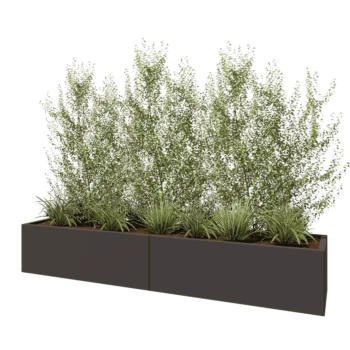 Stalowa donica XXL - Prostokątne - 240 x 50 x 40 cm - RAL7016 matowy (szary antracyt) - Z płytą dolną