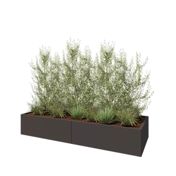 Stalowa donica XXL - Prostokątne - 240 x 80 x 40 cm - RAL7016 matowy (szary antracyt) - Bez płyty dolnej