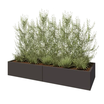 Stalowa donica XXL - Prostokątne - 240 x 80 x 40 cm - Inny kolor RAL - Bez płyty dolnej