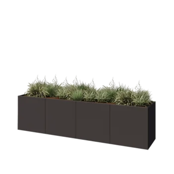 Stalowa donica XXL - Prostokątne - 320 x 60 x 80 cm - Inny kolor RAL - Z płytą dolną