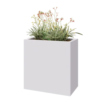 Donica poliestrowa - Prostokąt - 80 x 40 x 80 cm - RAL9010 matowy (biały) - Z dnem