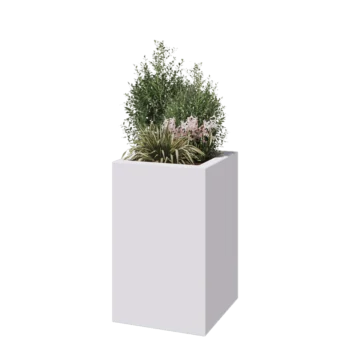 Donica poliestrowa - Kwadrat - 50 x 50 x 80 cm - RAL9010 matowy (biały) - Z dnem