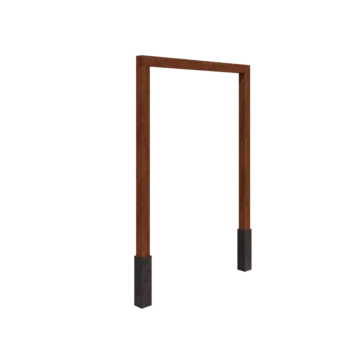 Pergola ze stali corten - Proste - 200 x 230 cm - Z bloczkiem betonowym