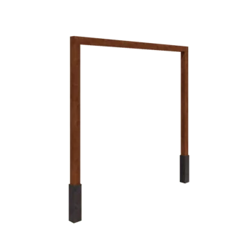 Pergola ze stali corten - Proste - 300 x 230 cm - Z bloczkiem betonowym