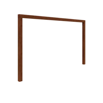Pergola ze stali corten - Proste - 400 x 230 cm - Bez bloczka betonowego