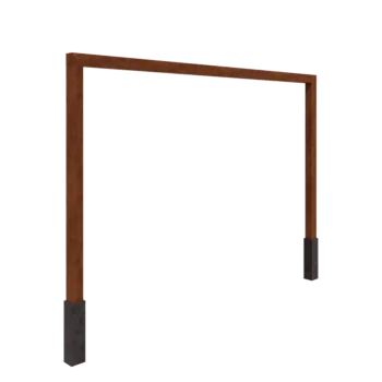 Pergola ze stali corten - Proste - 400 x 230 cm - Z bloczkiem betonowym