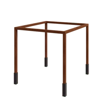 Pergola ze stali corten - Kwadratowe - 324 x 300 x 230 cm - Z bloczkiem betonowym