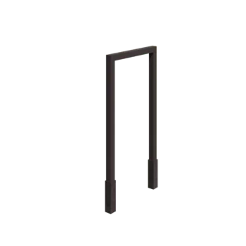 Stalowa pergola - Proste - 150 x 230 cm - RAL7016 matowy (szary antracyt) - Z bloczkiem betonowym