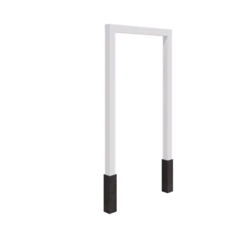 Stalowa pergola - Proste - 150 x 230 cm - RAL9010 matowy (biały) - Z bloczkiem betonowym