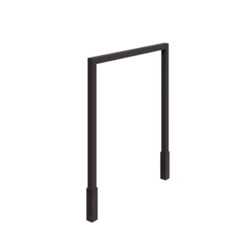 Stalowa pergola - Proste - 250 x 230 cm - RAL7016 matowy (szary antracyt) - Z bloczkiem betonowym