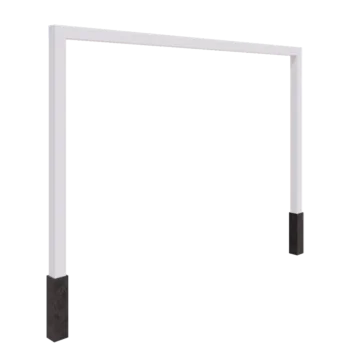 Stalowa pergola - Proste - 400 x 230 cm - RAL9010 matowy (biały) - Z bloczkiem betonowym