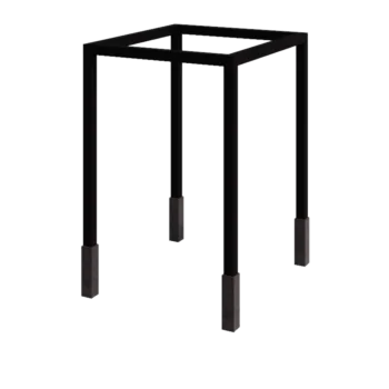 Stalowa pergola - Kwadratowe - 224 x 200 x 230 cm - RAL9005 matowy (czarny) - Z bloczkiem betonowym