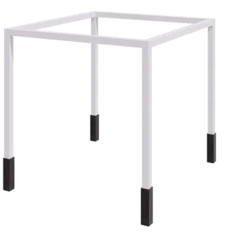Stalowa pergola - Kwadratowe - 324 x 300 x 230 cm - RAL9010 matowy (biały) - Z bloczkiem betonowym