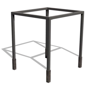 Stalowa pergola - Kwadratowe - 274 x 250 x 230 cm - RAL9005 matowy (czarny) - Bez bloczka betonowego