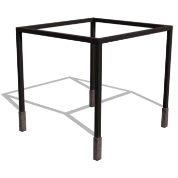 Stalowa pergola - Kwadratowe - 324 x 300 x 230 cm - RAL9005 matowy (czarny) - Bez bloczka betonowego