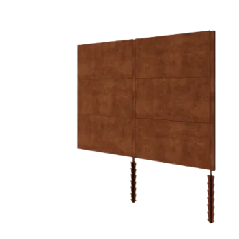 Ogrodzenie panelowe ze stali corten H3 - Kompletny zestaw - 252 x 6 x 190 cm