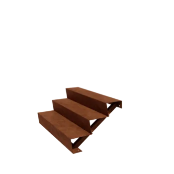 Schódy ogrodowe ze stali corten - 3-stopnie - 72 x 120 x 51 cm