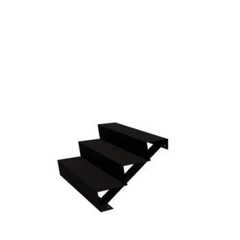 Stalowe schody ogrodowe - 3-stopnie - 72 x 100 x 51 cm - RAL9005 matowy (czarny)