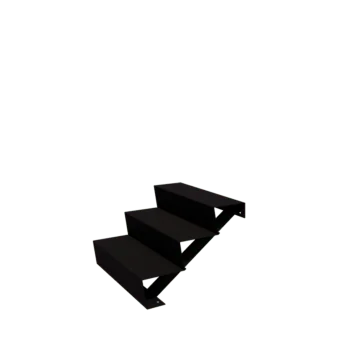 Stalowe schody ogrodowe - 3-stopnie - 72 x 80 x 51 cm - RAL9005 matowy (czarny)