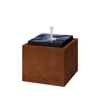 Fontanna ogrodowa ze stali corten - Orin - 50 x 50 x 40 cm - Z oświetleniem LED