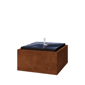 Fontanna ogrodowa ze stali corten - Orin - 80 x 80 x 40 cm - Bez oświetleniem LED