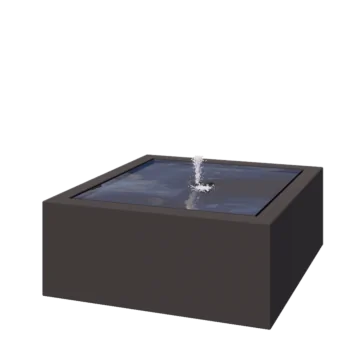 Fontanna ogrodowa z aluminium - Lyra - 100 x 100 x 40 cm - RAL7016 matowy (szary antracyt) - Z oświetleniem LED