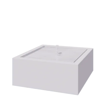 Fontanna ogrodowa z aluminium - Lyra - 120 x 120 x 40 cm - RAL9010 matowy (biały) - Z oświetleniem LED